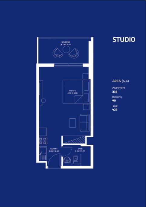 Danube Oceanz studio floor plann