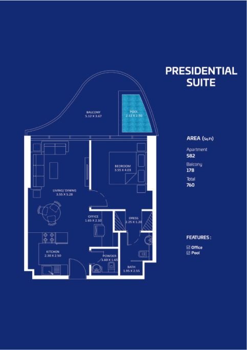 Danube Oceanz 1br floor plann