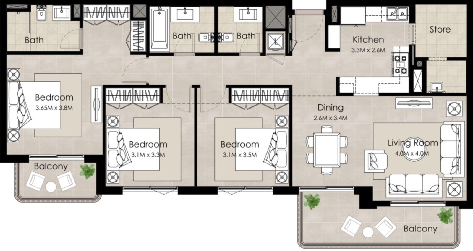 The Diplomat Residences 3br