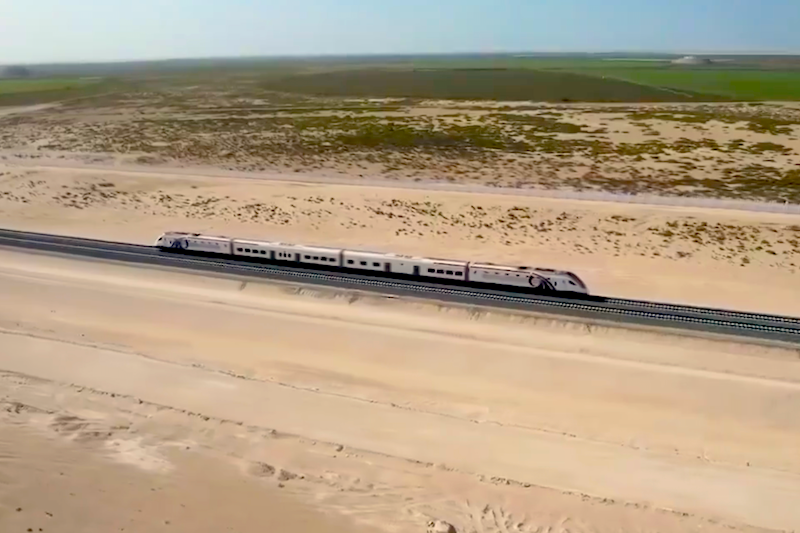 Etihad Rail passenger train travels 