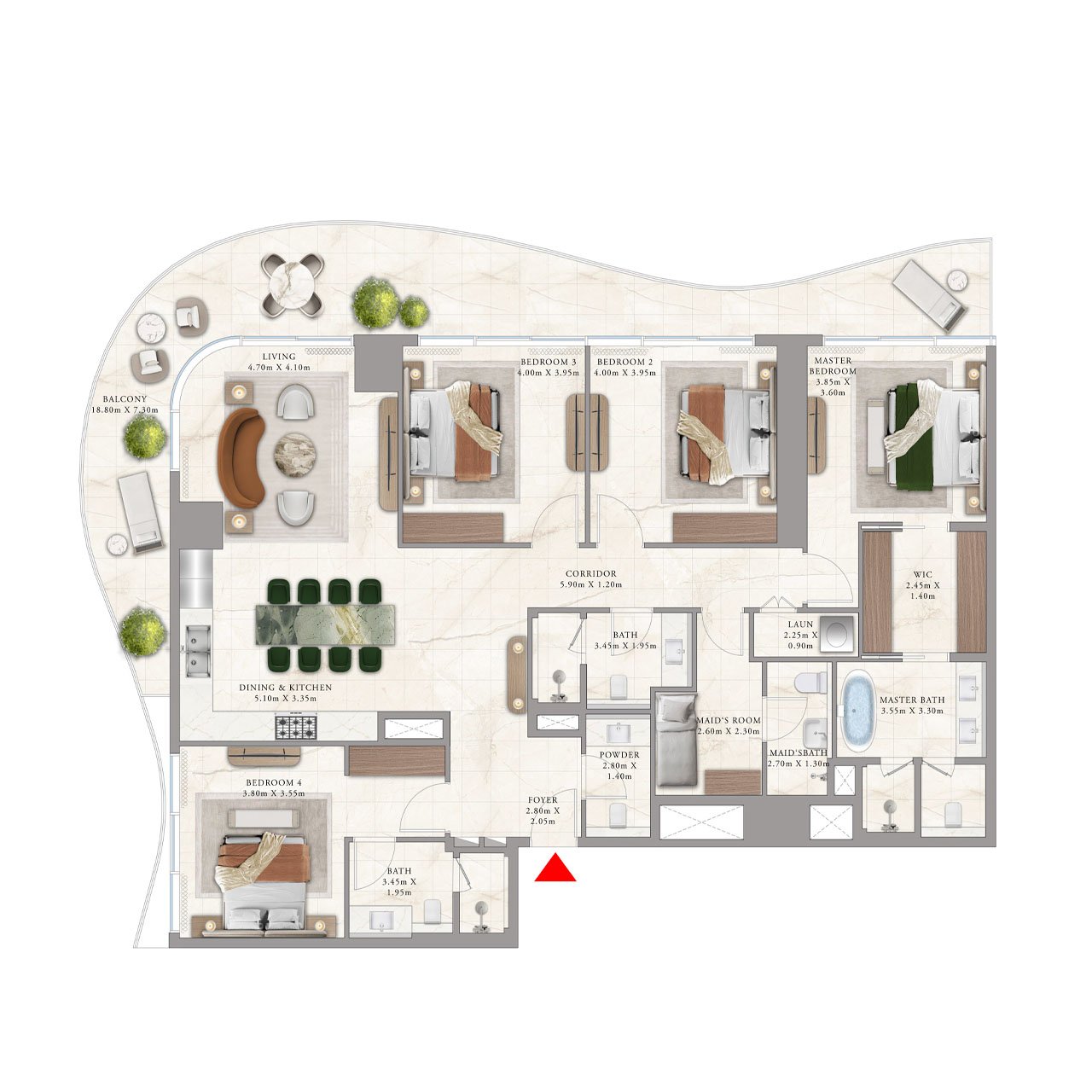 4-Bedroom Apartment