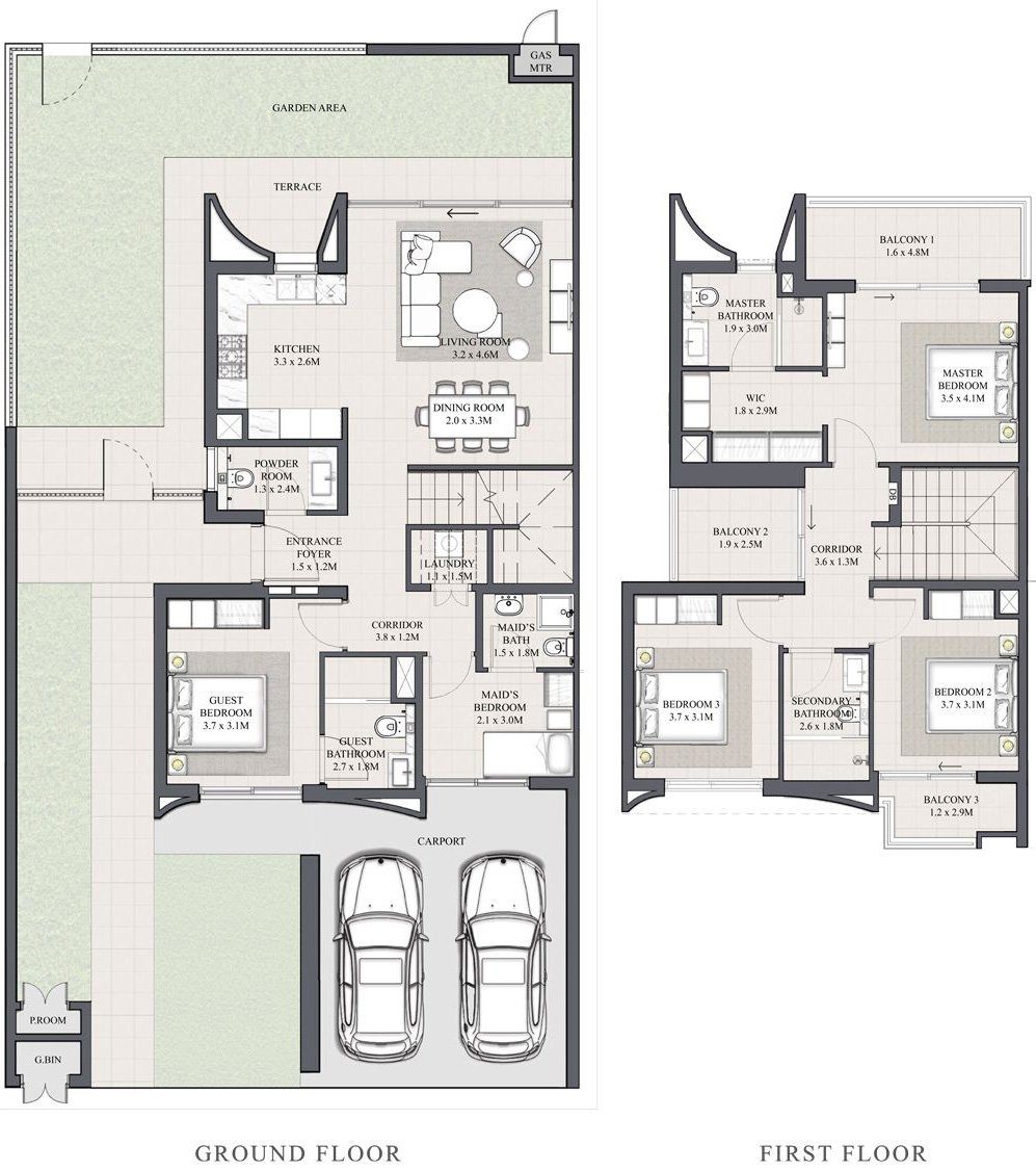 Anya Townhouses 4br unit floor plan
