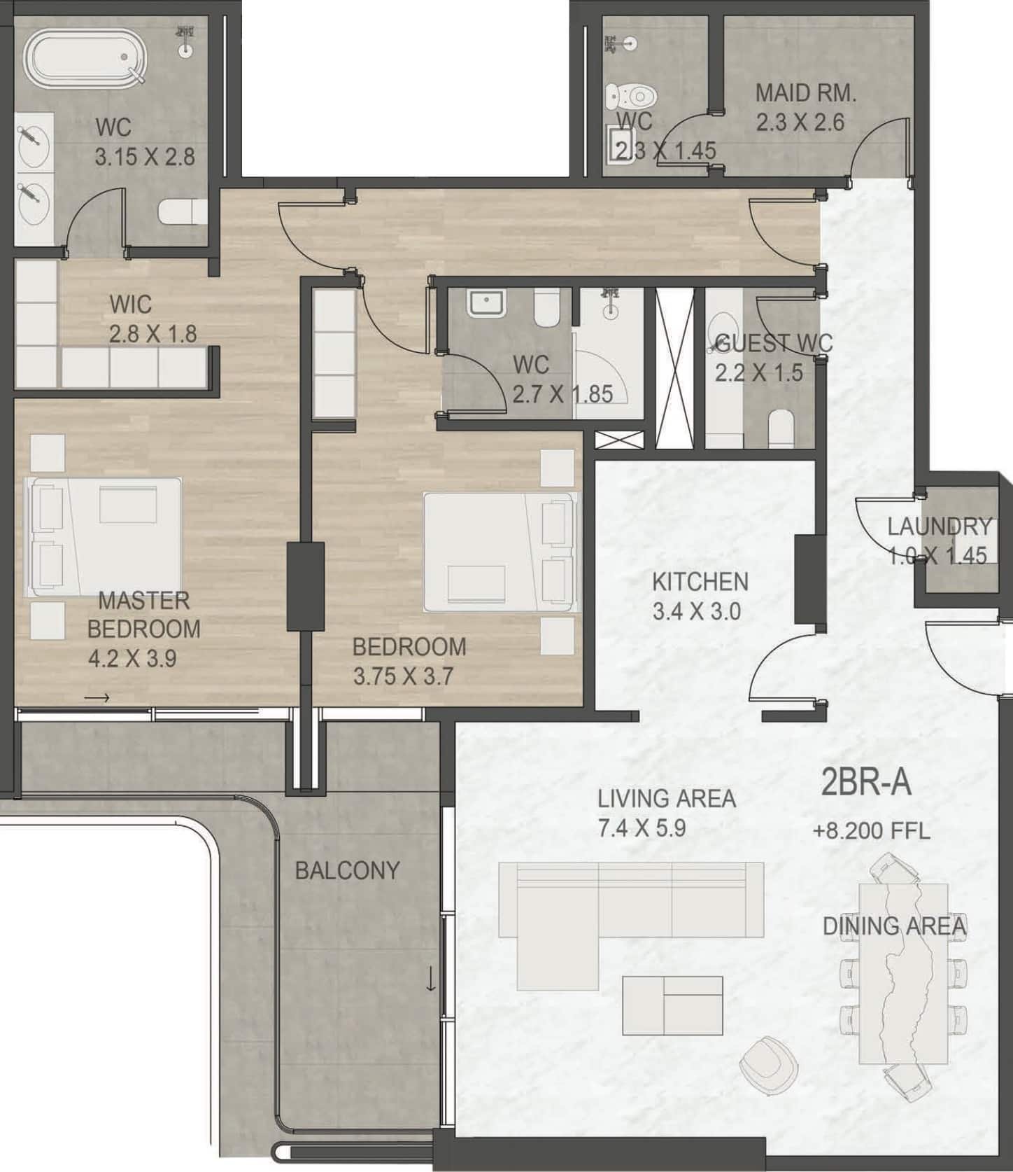 Taraf-Luce-Palm-Jumeirah-Floor-Plans-2BR