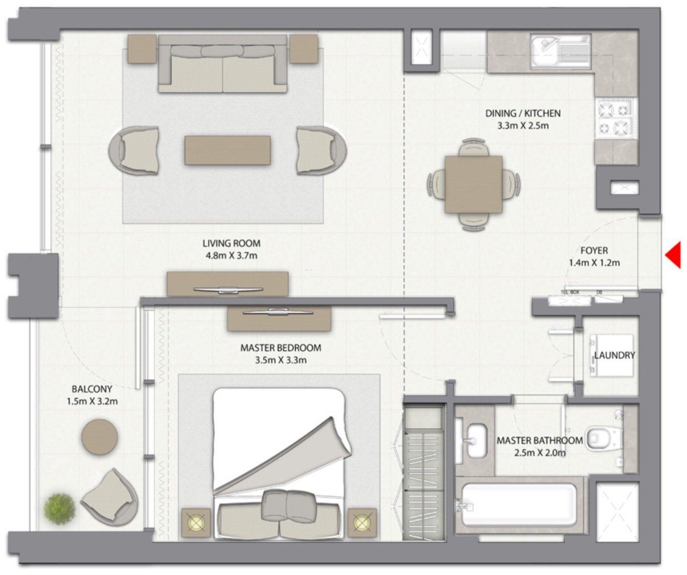 Emaar Harbour Gate 1br