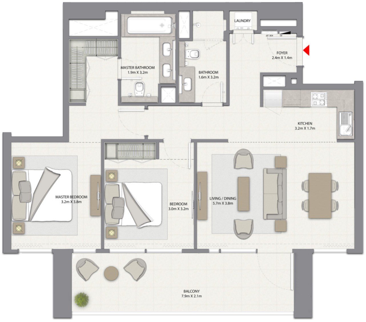 Emaar Harbour Gate 2br