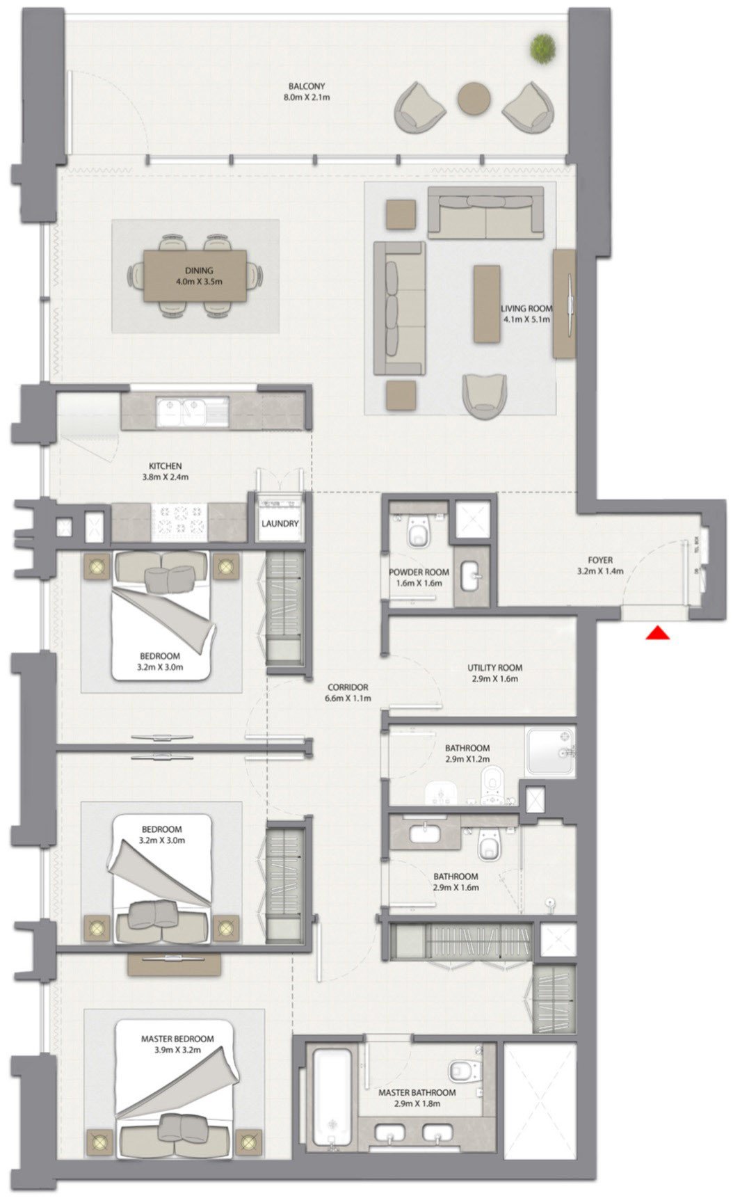 Emaar Harbour Gate 3br