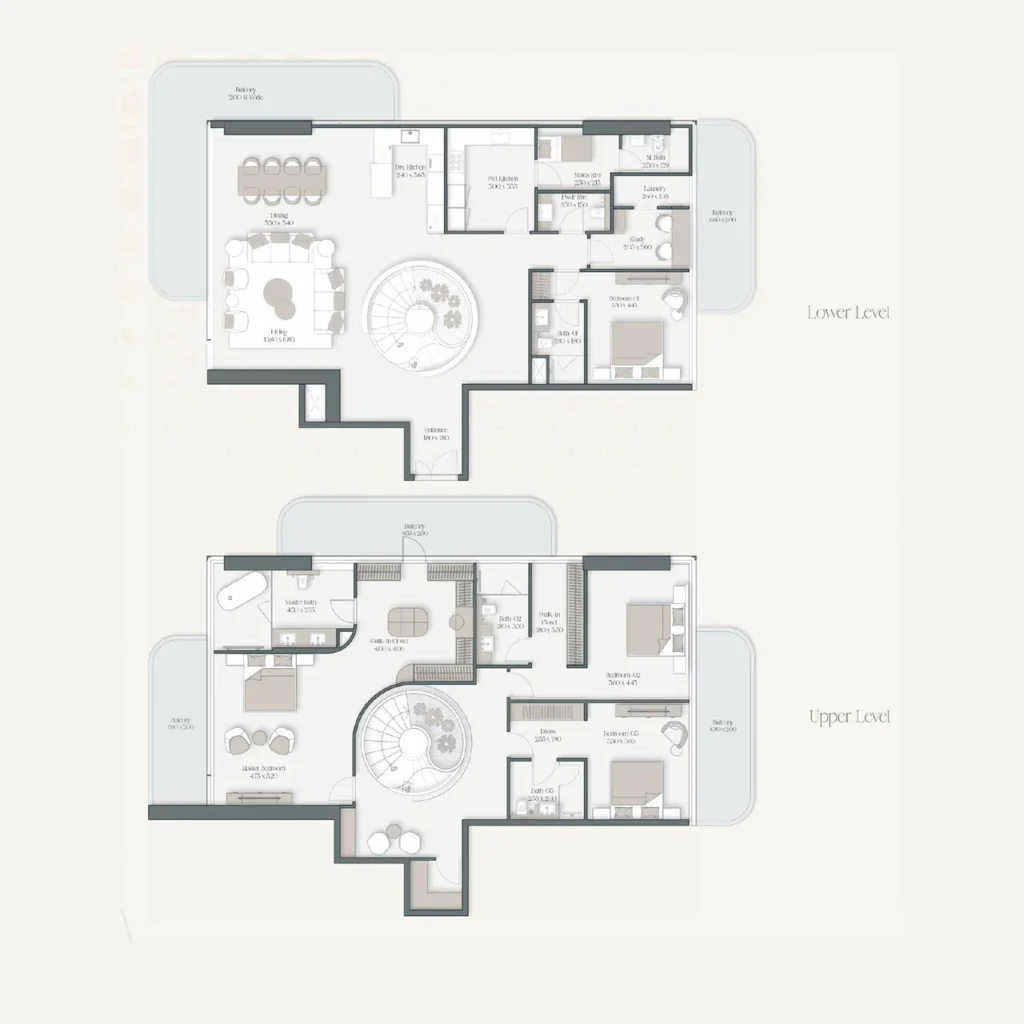Duplex Apartments floor plan The Caden by Prescott