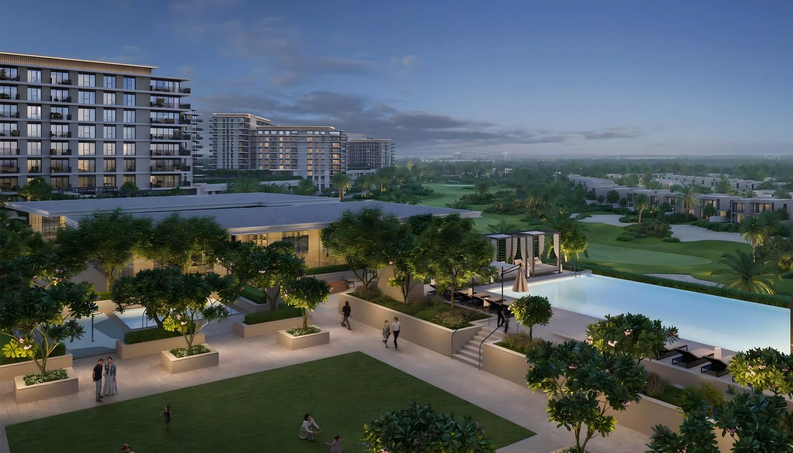 Golf Hillsnight view at Emaar South