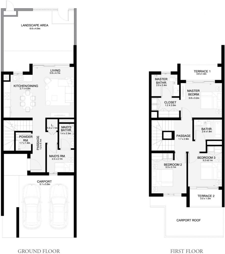 Emaar Ruba Townhouses floor plan 3br
