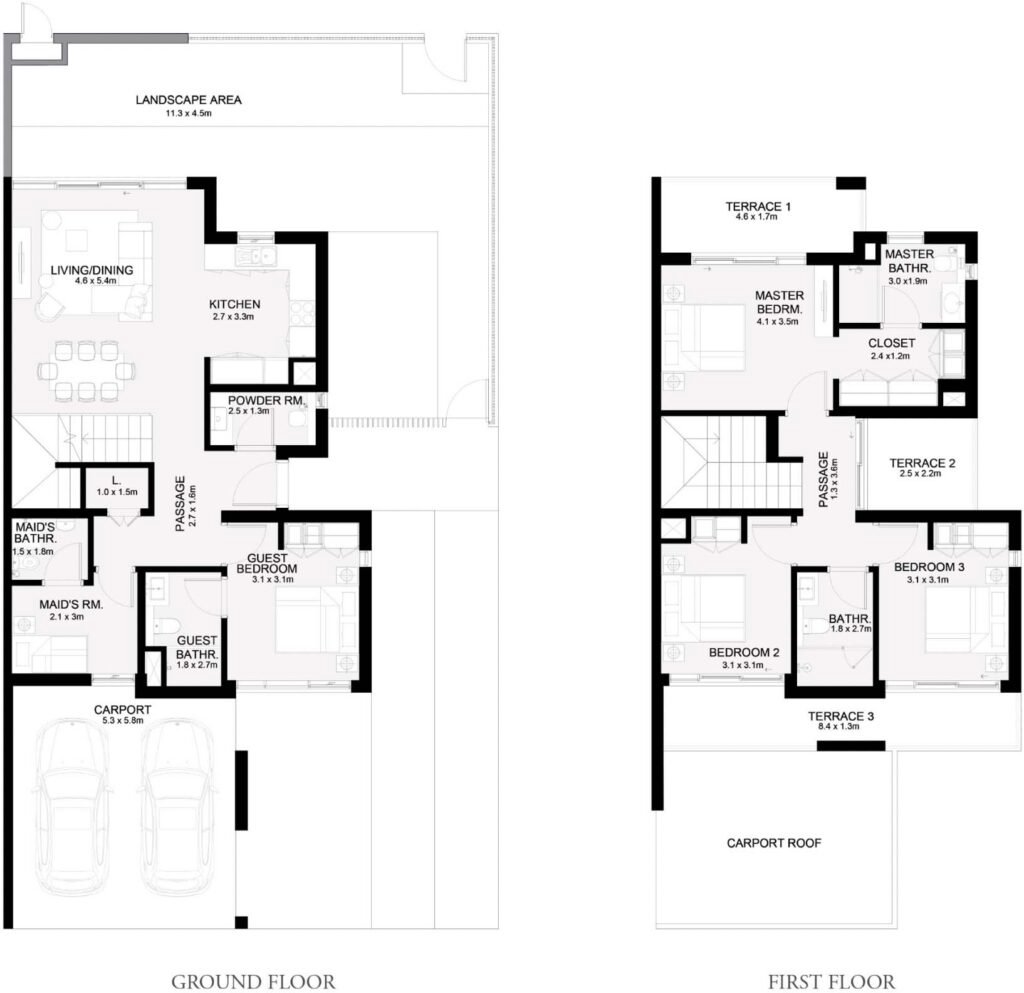 Emaar Ruba Townhouses floor plan 4br