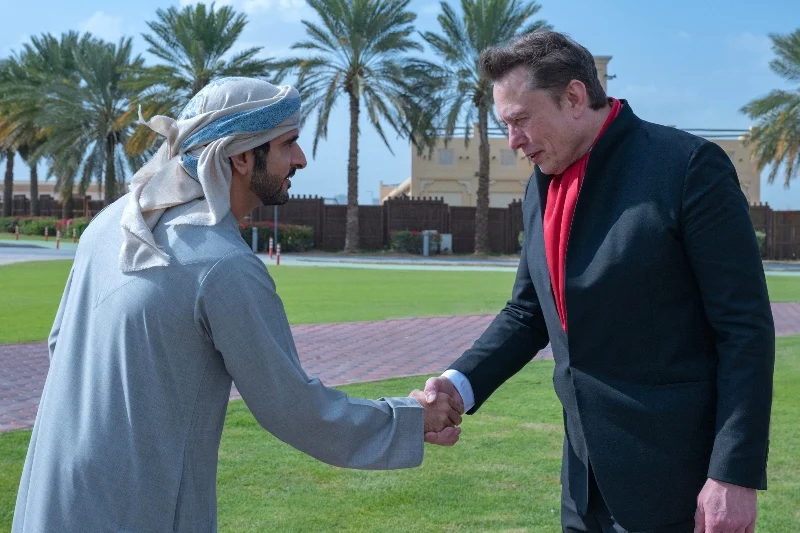 Elon Musk meets Sheikh Hamdan in Dubai