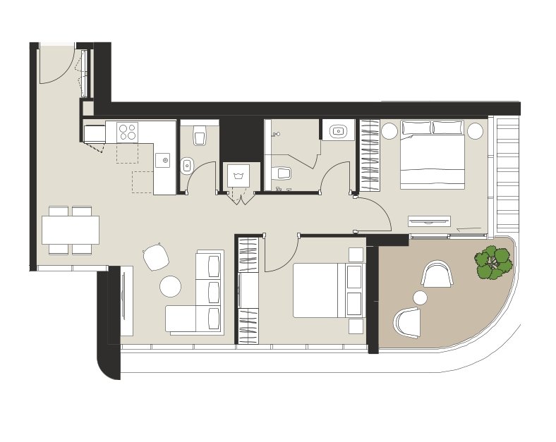 2-BR Apartments floor plan Artistry One Residences