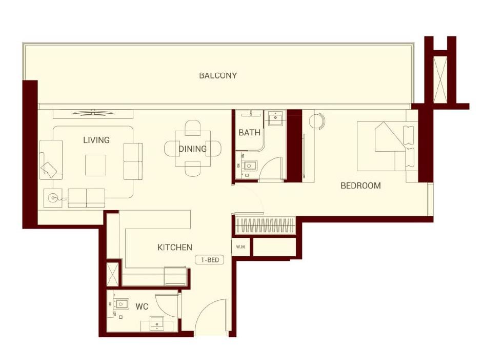 Binghatti Ruby 2br floor plan