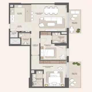 MAHRA 2 Bedroom Apartments type 3 floor plan