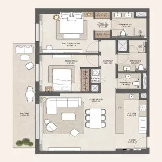 MAHRA 2 Bedroom Apartments type 4 floor plan