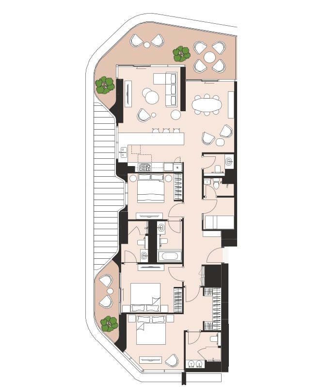 3-BR Apartments floor plan Artistry One Residences