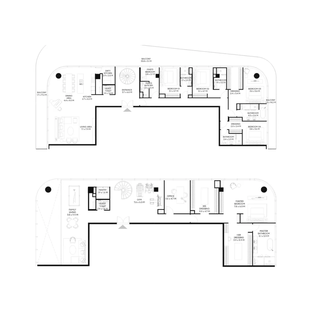 5-BR Sky Villa Inaura Hotels & Residences floor plan