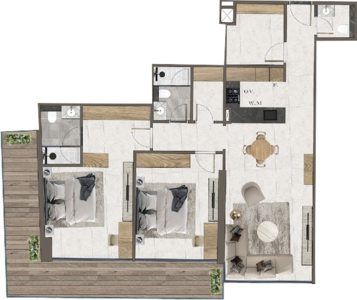 Mi Casa 2br floor plan