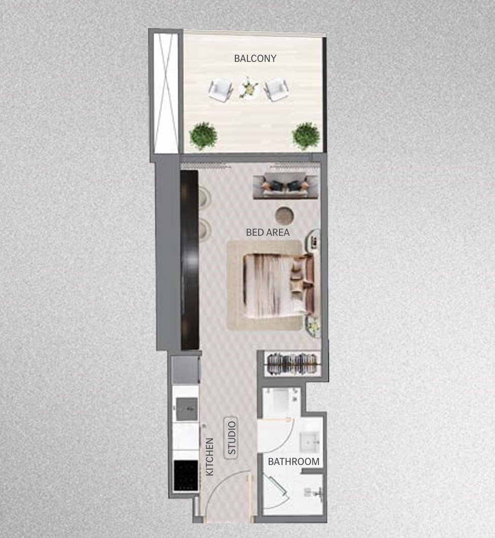 studio floor plan Mercedes-Benz Places – Binghatti City