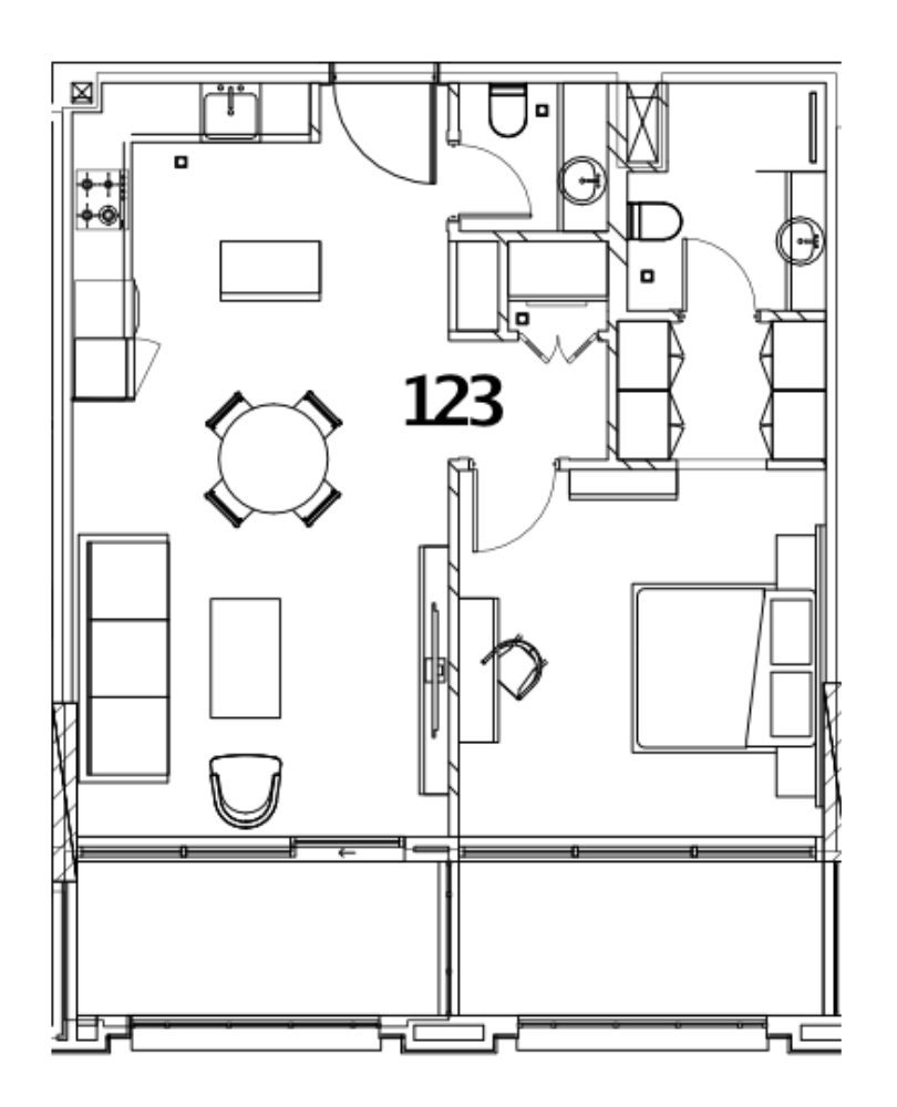 Berkeley Square 1br floor plan