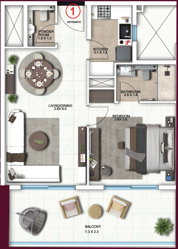 1 Bedroom Apartment Symbolic Altus