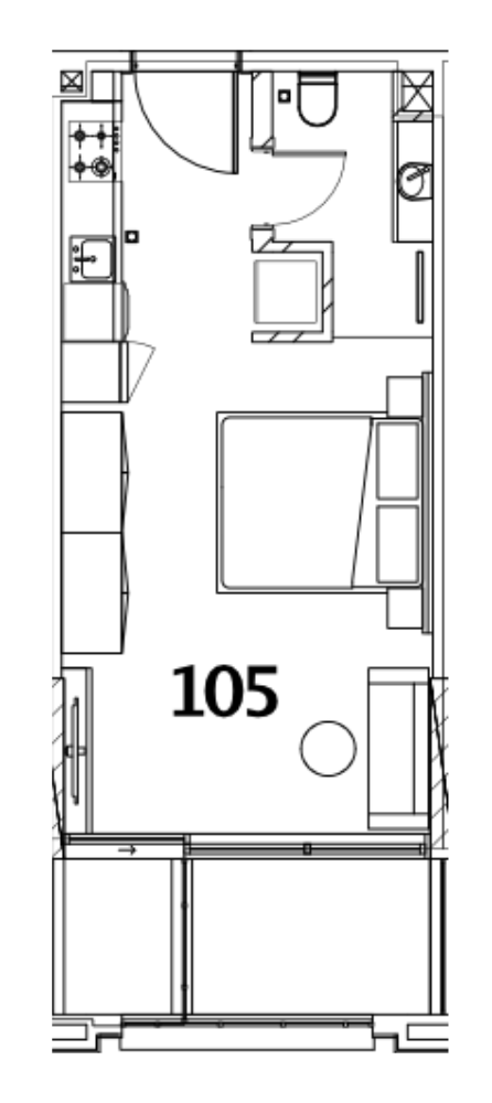 Berkeley Square studio floor plan