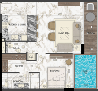 Sky Living Peace Homes Group 1br floor plan