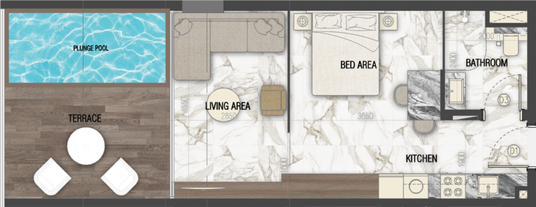 Sky Living Peace Homes Group studio floor plan