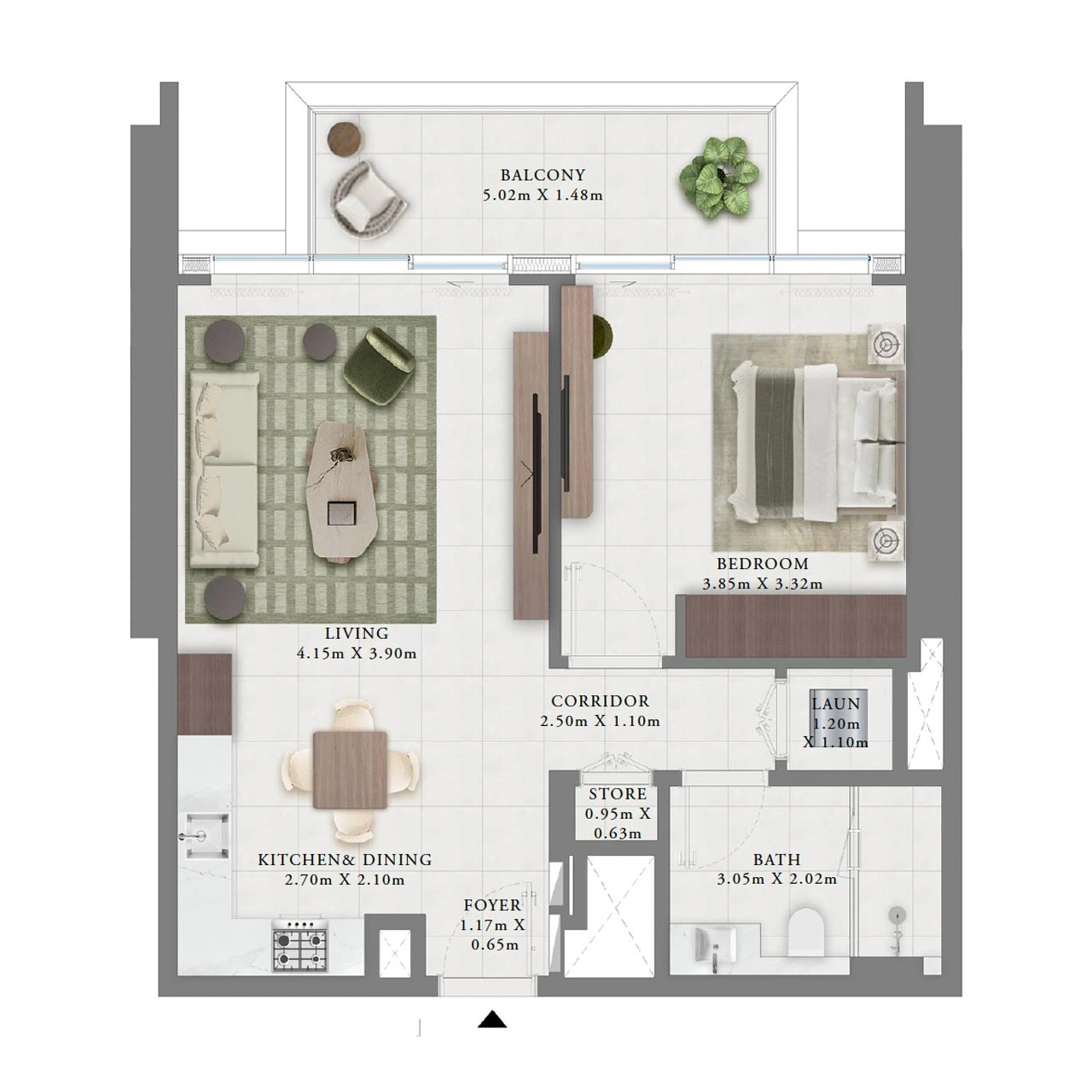 Creek Bay Dubai Creek Harbour 1-BR Apartments floor plan