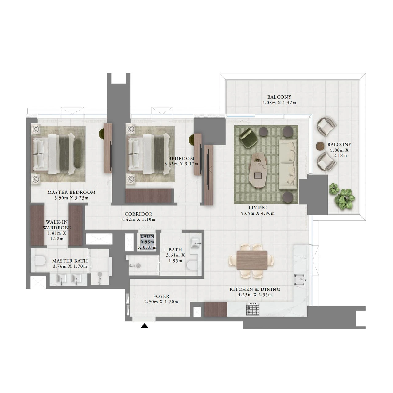 Creek Bay Dubai Creek Harbour 2-BR Apartments floor plan