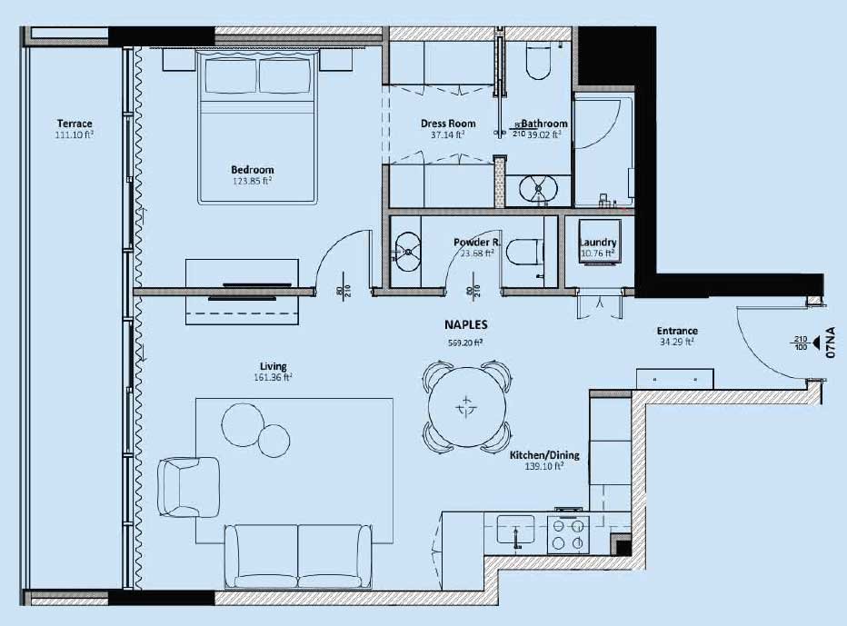 Livel Residenza 1br floor plan