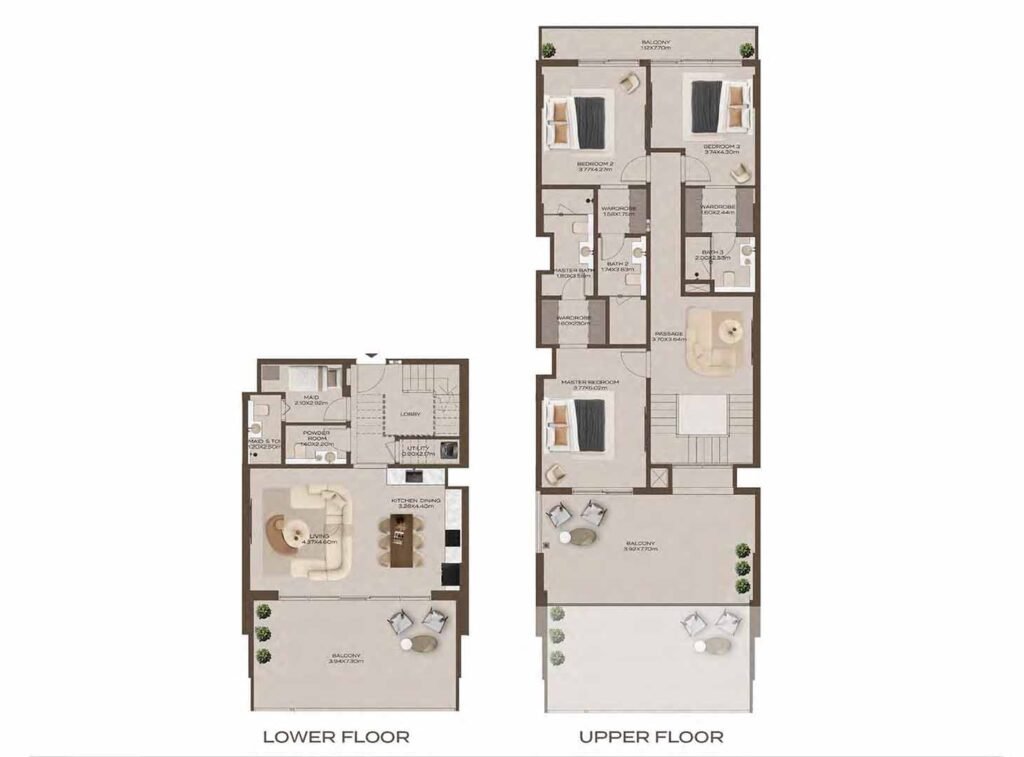 AT85 Residences 3-BR Podium Villas floor plan