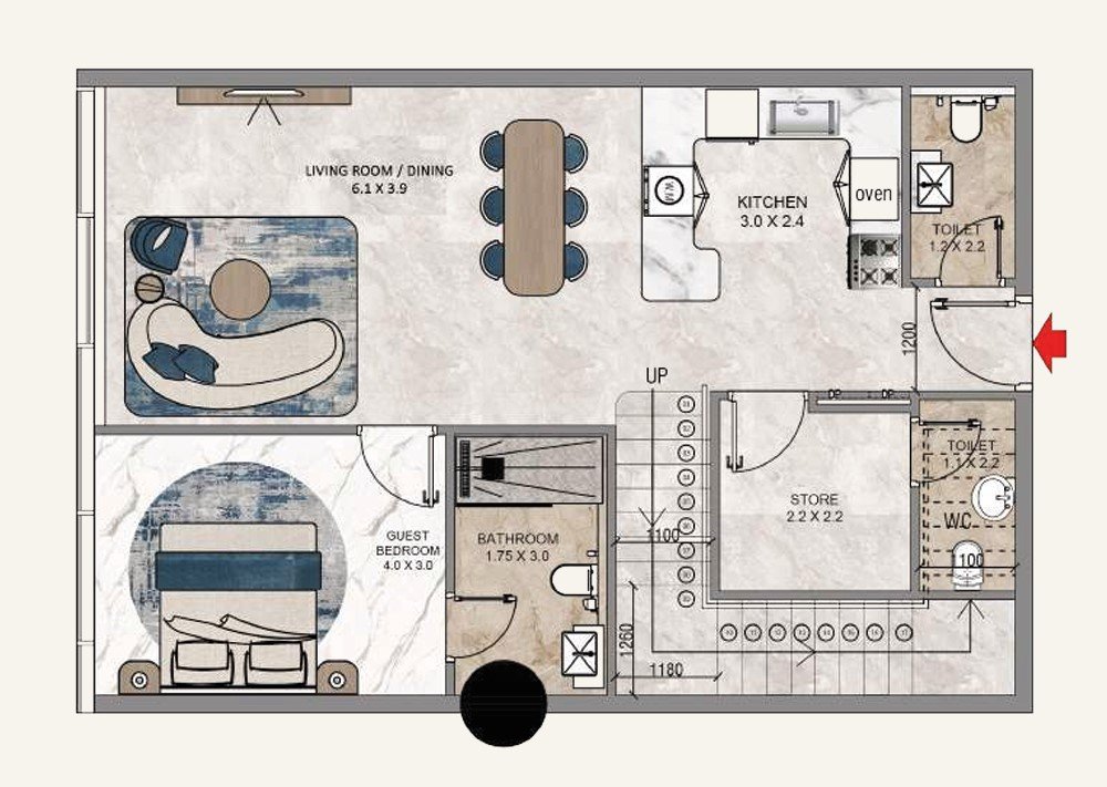 La Crystal 4 Bedroom Apartments floor plan 