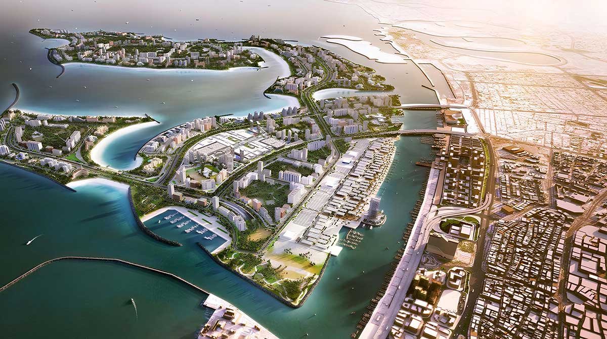 Dubai Islands is a 20+ km waterfront district designed around beach access