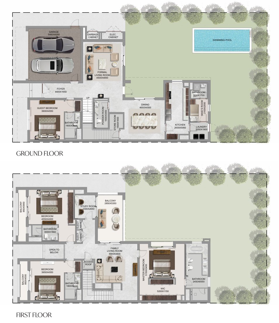 4 Bedroom Estate Villas floor plan The Grove at Sobha Sanctuary