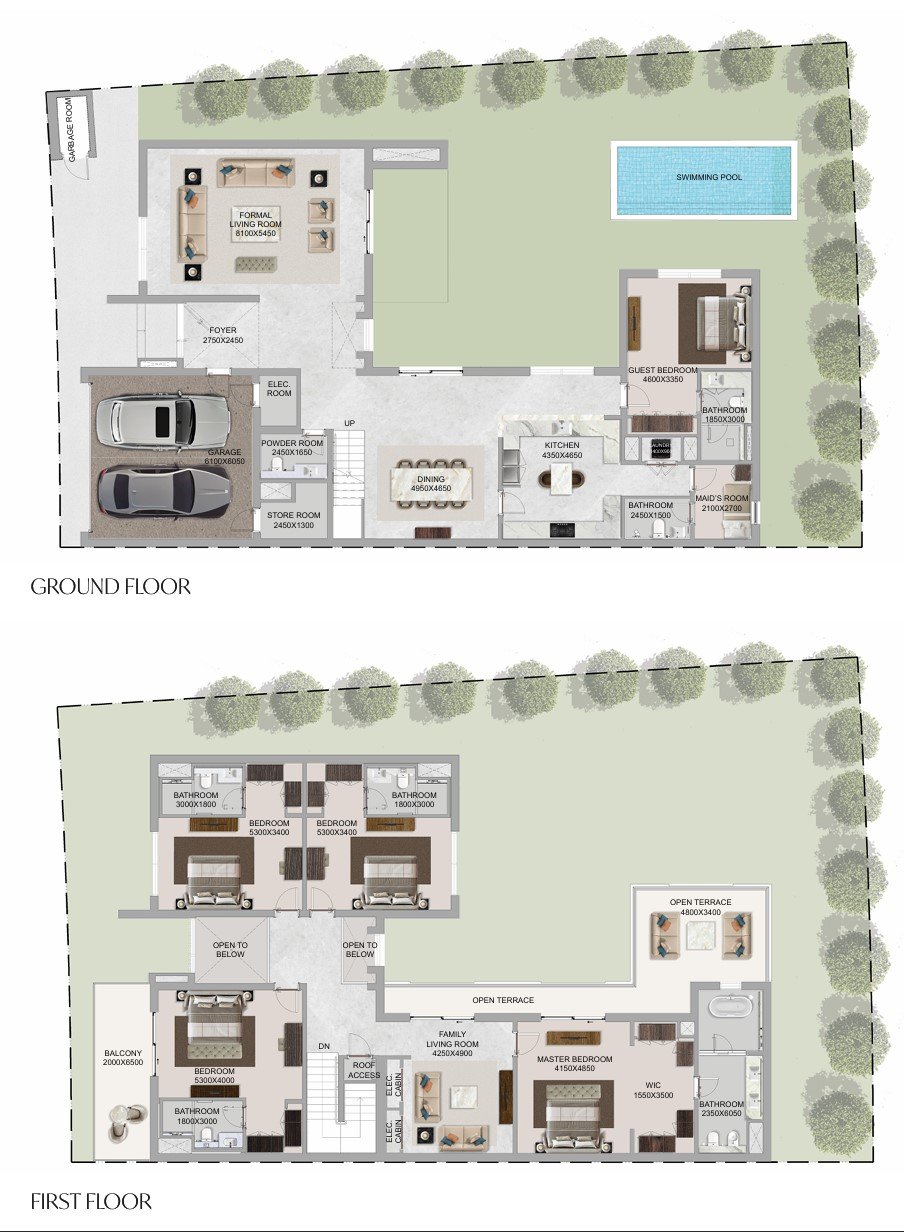 5 Bedroom Estate Villas floor plan The Grove at Sobha Sanctuary