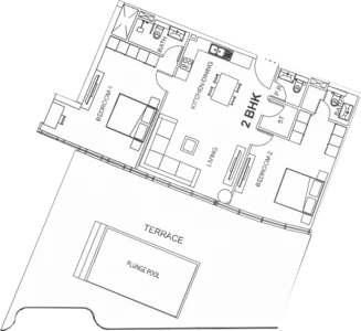 Villa del GARDA 2 BHK floor plan