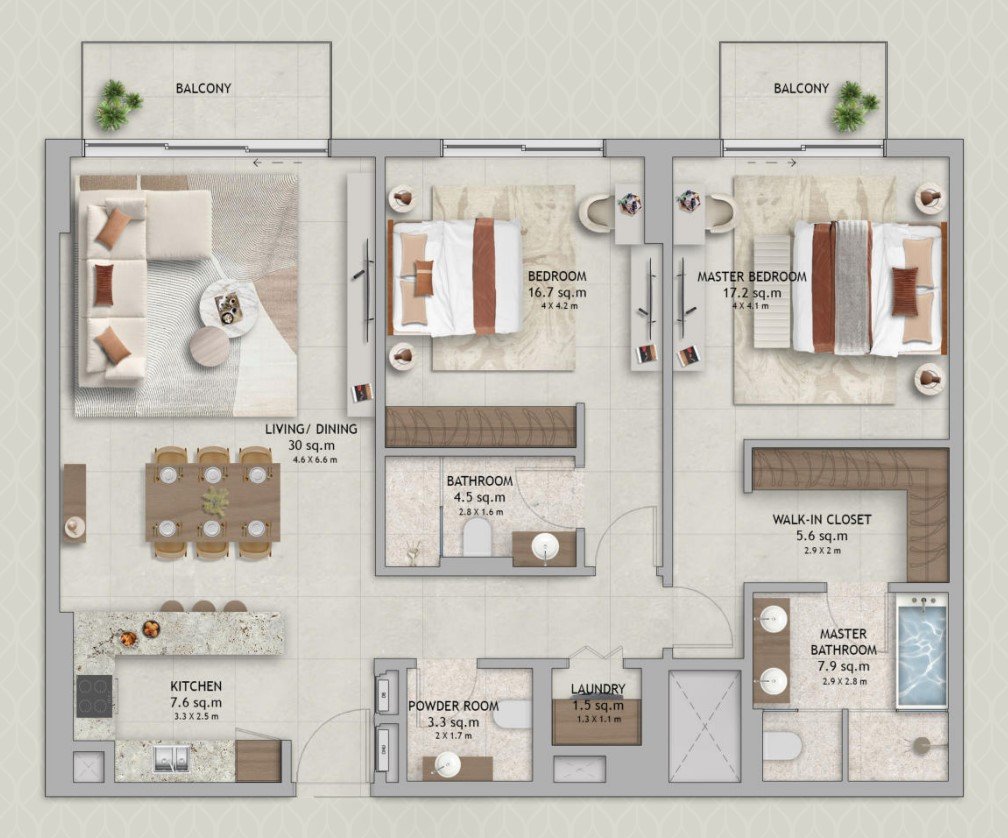 The Wilds Residences 2br floor plan