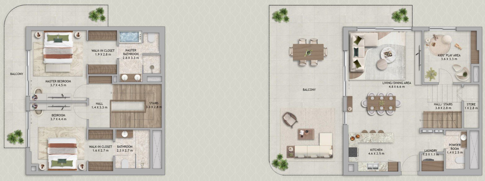 The Wilds Residences 2-BR Duplex floor plan