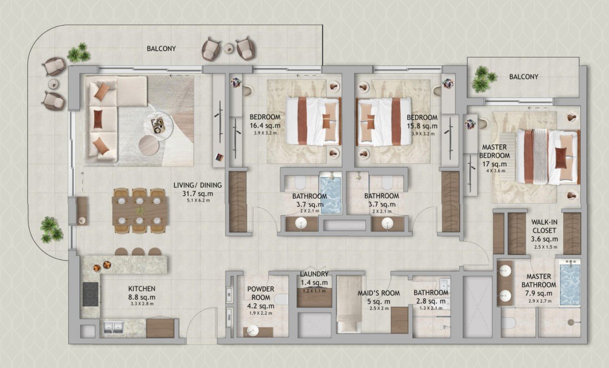 The Wilds Residences 3br floor plan