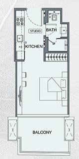 studio floor plan Binghatti Etherea